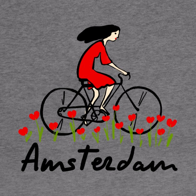 Girl in bike on a tulip field | Amsterdam by covostudio